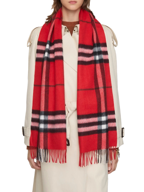 ΚΑΣΚΟΛ CHECK CASHMERE | Κόκκινο ONE SIZE