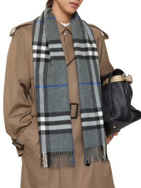 ΚΑΣΚΟΛ CHECK CASHMERE | Γκρι Σκούρο ONE SIZE