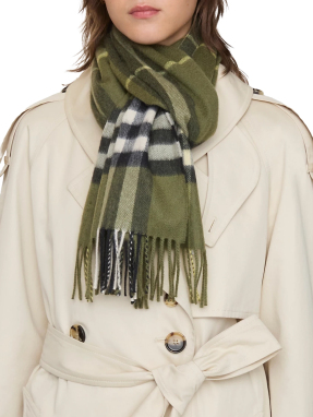 ΚΑΣΚΟΛ CHECK CASHMERE | Λαδί ONE SIZE