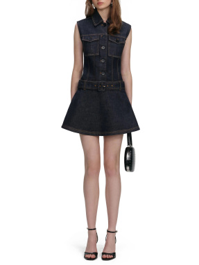 ΜΙΝΙ DENIM ΦΟΡΕΜΑ | Μπλε Σκούρο UK 8