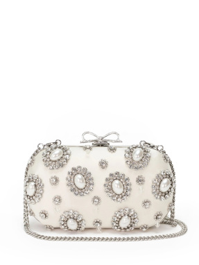 ΓΥΝΑΙΚΕΙΟ ΣΑΤΕΝ CLUTCH | Εκρού