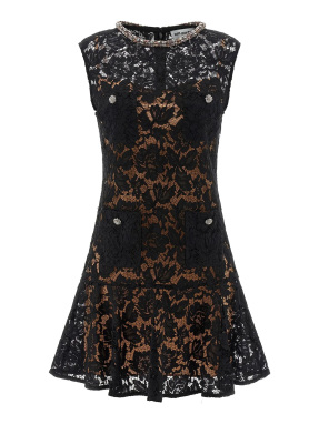 ΜΙΝΙ ΦΟΡΕΜΑ ΜΕ ΔΑΝΤΕΛΑ | Μαύρο UK 12