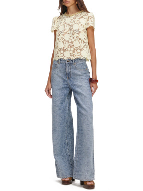 ΓΥΝΑΙΚΕΙΟ ΤΟΠ ΜΕ ΔΑΝΤΕΛΑ | Κίτρινο UK 14