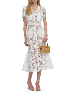 ΜΙΝΤΙ ΦΟΡΕΜΑ ΜΕ ΔΑΝΤΕΛΑ | Λευκό UK 14