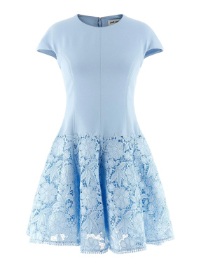 ΜΙΝΤΙ CREPE ΦΟΡΕΜΑ ΜΕ ΔΑΝΤΕΛΑ | Μπλε UK 12