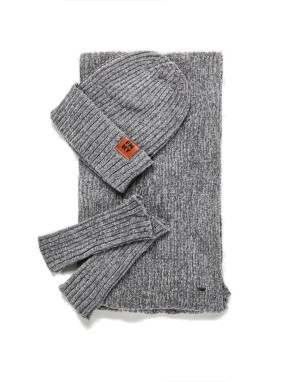 ΓΥΝΑΙΚΕΙΟ ΣΕΤ ΚΑΣΚΟΛ-ΓΑΝΤΙΑ-ΣΚΟΥΦΟΣ | Γκρι ONE SIZE