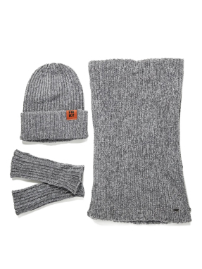 ΓΥΝΑΙΚΕΙΟ ΣΕΤ ΚΑΣΚΟΛ-ΓΑΝΤΙΑ-ΣΚΟΥΦΟΣ | Γκρι ONE SIZE