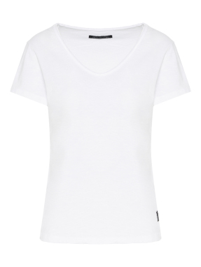 ΓΥΝΑΙΚΕΙΟ T-SHIRT ΜΕ V ΛΑΙΜΟΚΟΨΗ | Λευκό XS