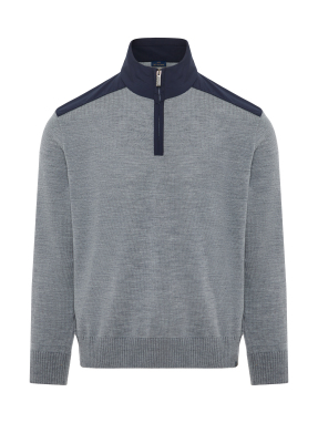 ΑΝΔΡΙΚΟ ΠΟΥΛΟΒΕΡ HALF - ZIP | Γκρι XXL