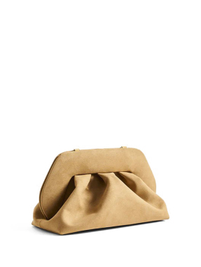 ΓΥΝΑΙΚΕΙΑ SUEDE ΤΣΑΝΤΑ CLUTCH TIA | Μπεζ