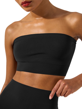 ΓΥΝΑΙΚΕΙΟ ΣΤΡΑΠΛΕΣ ΤΟΠ SEAMLESS | Μαύρο XS