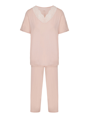 ΓΥΝΑΙΚΕΙΟ ΣΕΤ ΠΙΤΖΑΜΕΣ | Ροζ Ανοιχτό XS