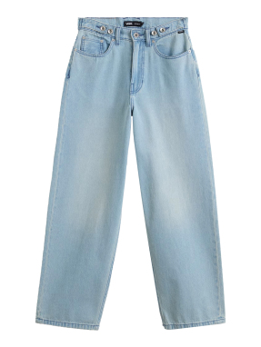 ΓΥΝΑΙΚΕΙΟ DENIM ΠΑΝΤΕΛΟΝΙ CINCHED CHECK 5 | Γαλάζιο 30