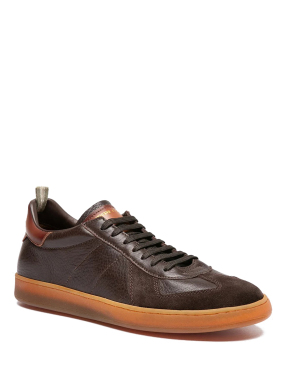 ΑΝΔΡΙΚΑ ΔΕΡΜΑΤΙΝΑ SNEAKERS MILITIA 001 | Καφέ Σκούρο 45