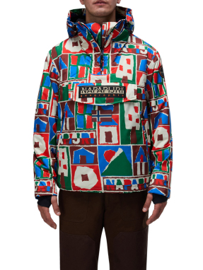ΑΝΔΡΙΚΟ ΜΠΟΥΦΑΝ RAINFOREST NEXT ALL OVER PRINT ANORAK JACKET | Πολύχρωμο  L