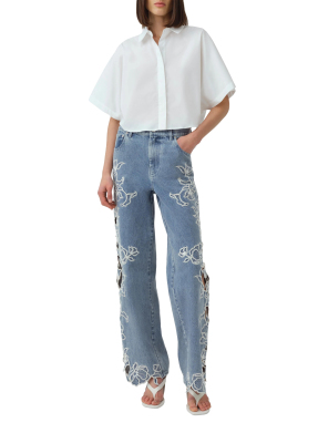 ΓΥΝΑΙΚΕΙΟ DENIM ΠΑΝΤΕΛΟΝΙ PORTER EMBROIDERED | Γαλάζιο 28