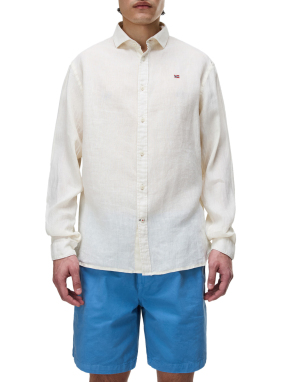ΑΝΔΡΙΚΟ ΠΟΥΚΑΜΙΣΟ G-LINEN LS 1 | Λευκό XXL