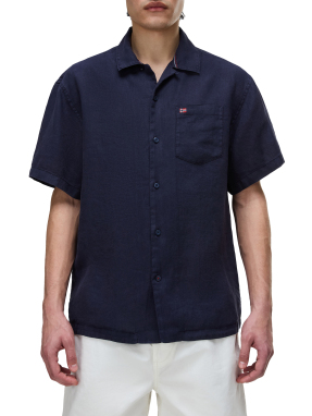 ΑΝΔΡΙΚΟ ΠΟΥΚΑΜΙΣΟ G-LINEN | Μπλε Σκούρο XXL