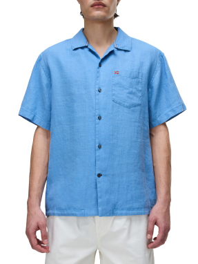 ΑΝΔΡΙΚΟ ΠΟΥΚΑΜΙΣΟ G-LINEN | Γαλάζιο XXL