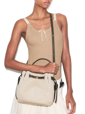 ΓΥΝΑΙΚΕΙΑ ΤΣΑΝΤΑ ΧΕΙΡΟΣ ROMY CANVAS BUCKET BAG | Εκρού
