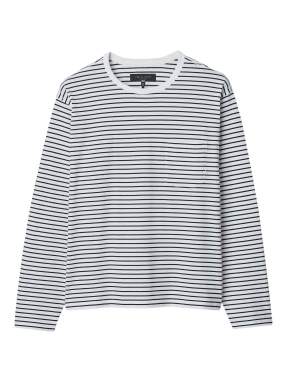 ΑΝΔΡΙΚΗ ΜΠΛΟΥΖΑ LS BOXY STRIPE | Λευκό XL