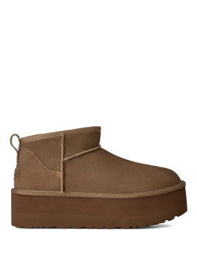 ΓΥΝΑΙΚΕΙΑ ΔΕΡΜΑΤΙΝΑ ΜΠΟΤΑΚΙΑ CLASSIC ULTRA MINI PLATFORM | Καφέ 00BZ LBNZ 40