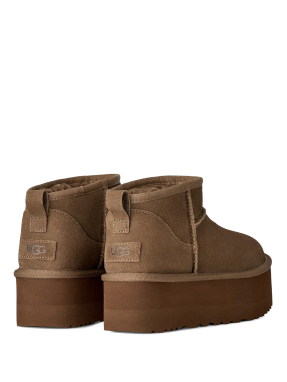 ΓΥΝΑΙΚΕΙΑ ΔΕΡΜΑΤΙΝΑ ΜΠΟΤΑΚΙΑ CLASSIC ULTRA MINI PLATFORM | Καφέ 00BZ LBNZ 40