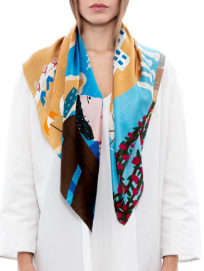 ΜΕΤΑΞΩΤΟ ΜΑΝΤΙΛΙ GREECE AS A DREAM | Μπλε ONE SIZE