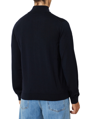 ΑΝΔΡΙΚΟ ΜΑΛΛΙΝΟ ΠΟΥΛΟΒΕΡ HALF-ZIP | Μπλε Σκούρο 410 XL