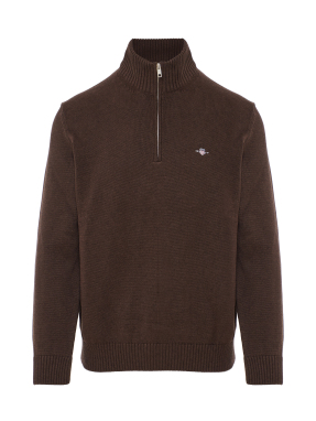 ΑΝΔΡΙΚΟ ΠΛΕΚΤΟ ΠΟΥΛΟΒΕΡ HALF-ZIP | Καφέ Σκούρο G0284 M