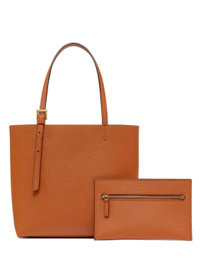 ΓΥΝΑΙΚΕΙΑ  ΔΕΡΜΑΤΙΝΗ ΤΣΑΝΤΑ ΩΜΟΥ HIMMEL SHOPPER MINI | Καφέ