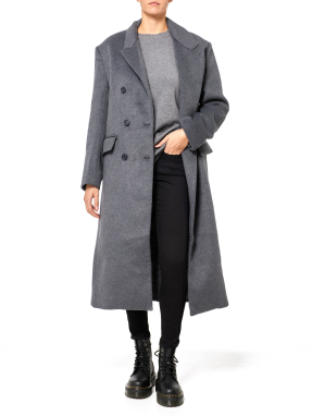 ΓΥΝΑΙΚΕΙΟ ΜΑΚΡΥ ΠΑΛΤΟ | Γκρι Σκούρο S