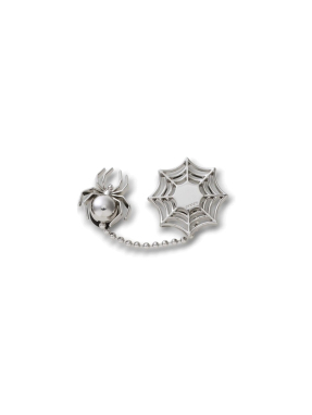 JIBBITZ™ CHARMS ELEVATED SPIDER AND WEB | Ασημί UNIQUE ONE SIZE