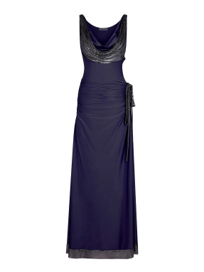 ΜΑΞΙ ΦΟΡΕΜΑ ΜΕ ΠΑΓΙΕΤΑ | Μπλε Σκούρο FR 38