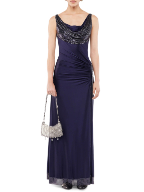 ΜΑΞΙ ΦΟΡΕΜΑ ΜΕ ΠΑΓΙΕΤΑ | Μπλε Σκούρο FR 38