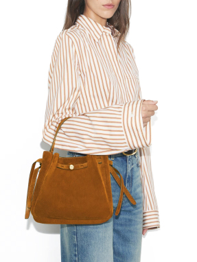 ΓΥΝΑΙΚΕΙΑ ΤΣΑΝΤΑ ΧΕΙΡΟΣ ROMY SUEDE BUCKET BAG | Καφέ