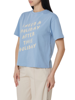 ΓΥΝΑΙΚΕΙΟ T-SHIRT | Γαλάζιο L