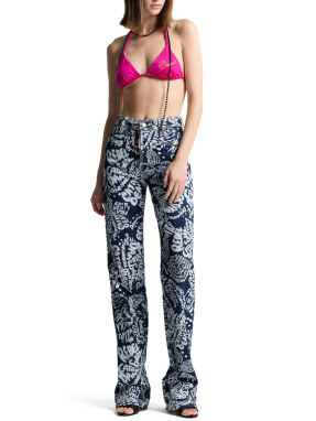 ΓΥΝΑΙΚΕΙΟ DENIM FLORAL ΠΑΝΤΕΛΟΝΙ | Μπλε Σκούρο IT 40