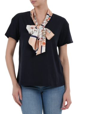 ΓΥΝΑΙΚΕΙΟ T-SHIRT ΜΕ ΜΑΝΤΗΛΙ | Μαύρο S