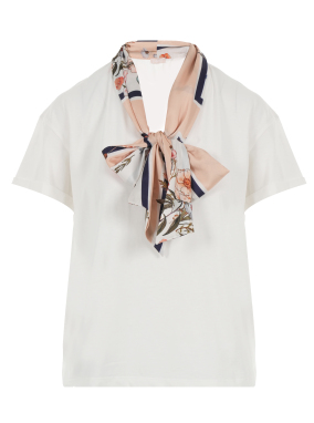 ΓΥΝΑΙΚΕΙΟ T-SHIRT ΜΕ ΜΑΝΤΗΛΙ | Λευκό S