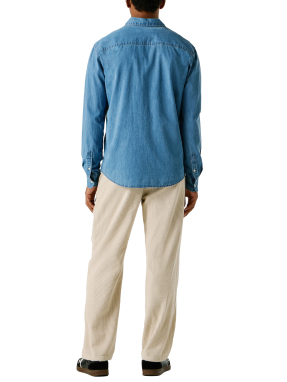 ΑΝΔΡΙΚΟ DENIM ΠΟΥΚΑΜΙΣΟ | Μπλε L