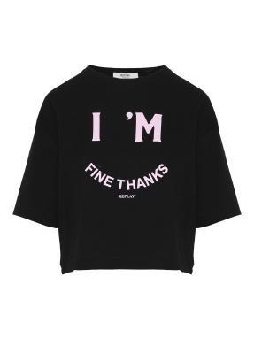 ΓΥΝΑΙΚΕΙΟ CROP T-SHIRT | Μαύρο M