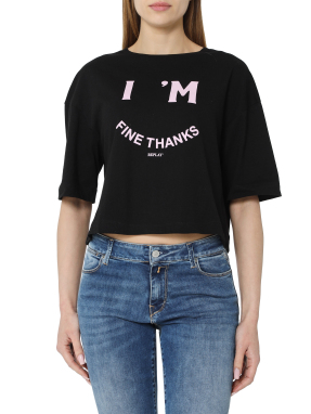ΓΥΝΑΙΚΕΙΟ CROP T-SHIRT | Μαύρο M