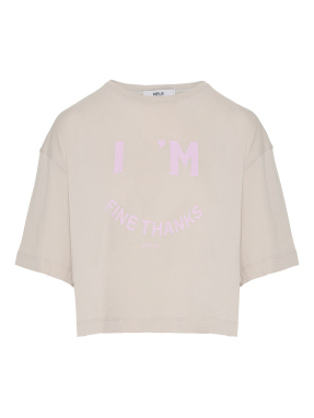 ΓΥΝΑΙΚΕΙΟ CROP T-SHIRT | Μπεζ XS