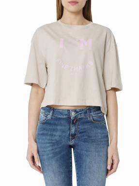 ΓΥΝΑΙΚΕΙΟ CROP T-SHIRT | Μπεζ XS