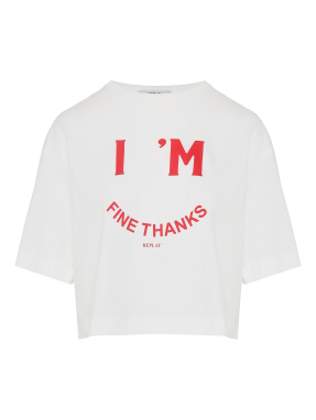 ΓΥΝΑΙΚΕΙΟ CROP T-SHIRT | Λευκό XS