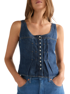 ΓΥΝΑΙΚΕΙΟ DENIM ΤΟΠ | Μπλε Σκούρο XS