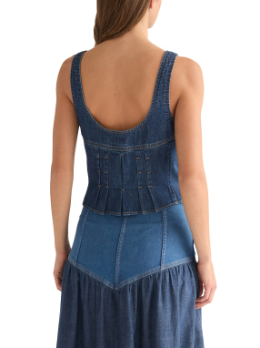 ΓΥΝΑΙΚΕΙΟ DENIM ΤΟΠ | Μπλε Σκούρο XS