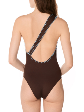 ΓΥΝΑΙΚΕΙΟ ΟΛΟΣΩΜΟ ΜΑΓΙΟ ΜΕ ΈΝΑΝ ΩΜΟ TERRA | Καφέ XS