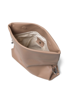 ΓΥΝΑΙΚΕΙΟ ΔΕΡΜΑΤΙΝΟ CLUTCH FOLDED | Μπεζ